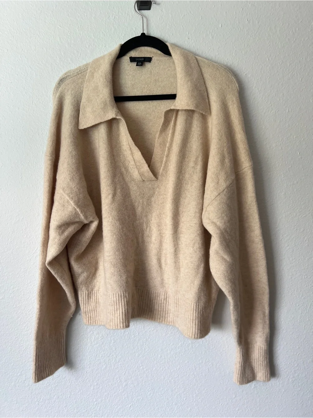 J Crew collared v neck sweater in super soft yarn xxl
